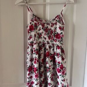 H&M Floral Midi Dress - Pink and White
